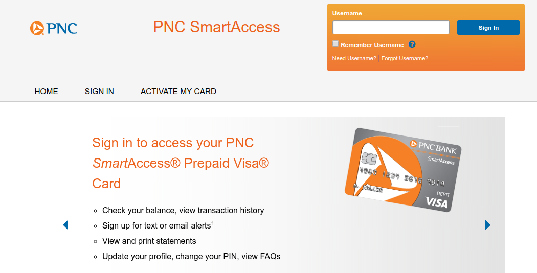 pnc smartaccess card login