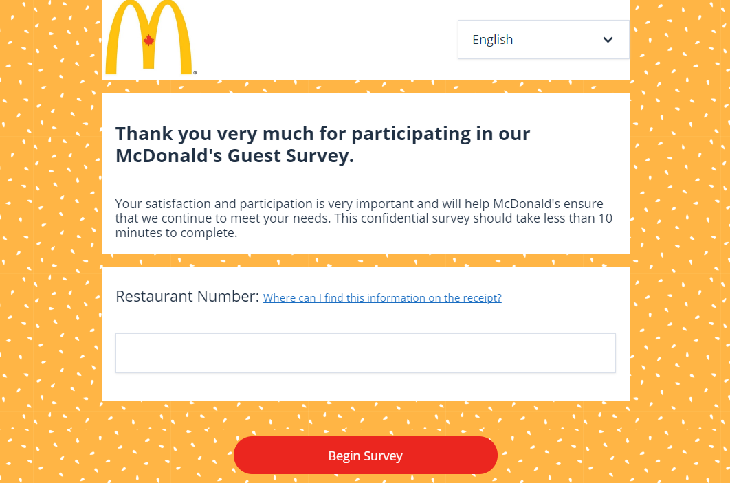 Mcdonalds Survey Ca Take Part In The Official Mcdonalds Survey And Win Free Fries